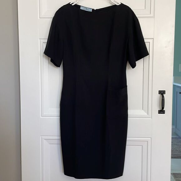 Prada Black Short Sleeve Bateau Neck Dress - Picture 1 of 7